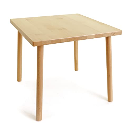 HolzFee Kindertisch Beistelltisch Massiver Tisch Platte 3 cm stark Holz Auswahl (Buche lackiert) von HolzFee