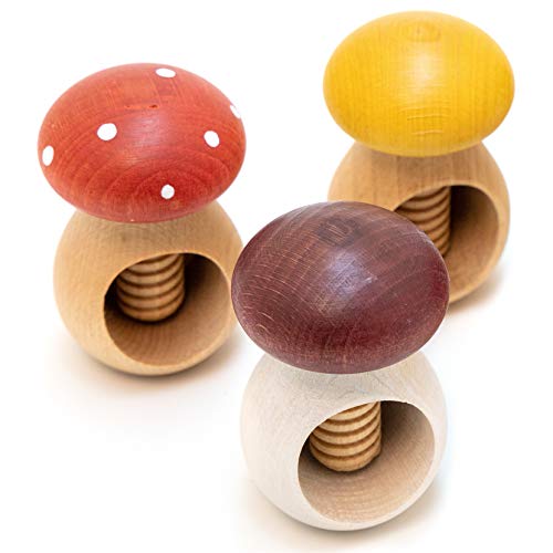 Holzfee Nussknacker Pilz Trio Set (Pilz F-O-W) von Holzfee