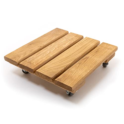 HolzFee Pflanzenroller Eiche massiv Rolli S-30 | Eiche 30 x 30 cm von HolzFee