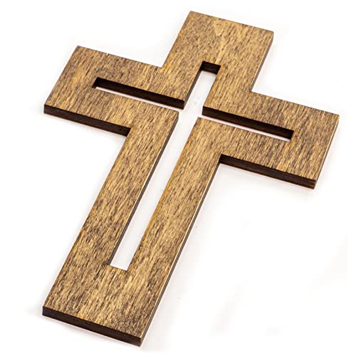 Holzkreuz Wandkreuz selbstklebend Holz Kruzifix (20 cm) von HolzFee