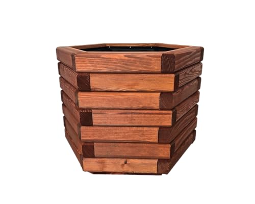 HolzGarden Pflanzkübel Holz 50x40x43 cm Imprägniert Farbe Mahagoni Wetterfest Blumenkasten Blumentopf Groß Außen Balkon Garten Pflanzkasten Sechseck 57l Serie FORNEA HolzGarden Pflanzkübel Holz 50x40x43 cm Imprägniert Farbe Mahagoni Wetterfest Blumenkasten Blumentopf Groß Außen Balkon Garten Pflanzkasten Sechseck 57l Serie FORNEA von HolzGarden