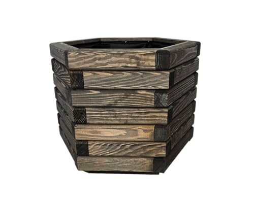 HolzGarden Pflanzkübel Holz 50x40x43 cm Imprägniert Farbe Palisander Wetterfest Blumenkasten Blumentopf Groß Außen Balkon Garten Pflanzkasten Sechseck 57l Serie FORNEA HolzGarden Pflanzkübel Holz 50x40x43 cm Imprägniert Farbe Palisander Wetterfest Blumenkasten Blumentopf Groß Außen Balkon Garten Pflanzkasten Sechseck 57l Serie FORNEA von HolzGarden
