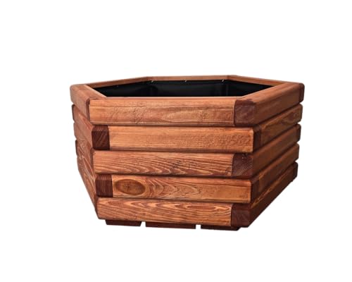 HolzGarden Pflanzkübel Holz 60x30x53 cm Imprägniert Farbe Mahagoni Wetterfest Blumenkasten Blumentopf Groß Außen Balkon Garten Pflanzkasten Sechseck 63l Serie FORNEA HolzGarden Pflanzkübel Holz 60x30x53 cm Imprägniert Farbe Mahagoni Wetterfest Blumenkasten Blumentopf Groß Außen Balkon Garten Pflanzkasten Sechseck 63l Serie FORNEA von HolzGarden