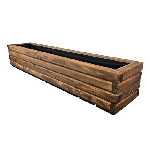 HolzGarden Pflanzkübel Holz Rechteckig 118x25x25 cm Imprägniert Farbe Teak Wetterfest Blumenkasten Blumentopf Groß Außen Balkon Garten Pflanzkasten Outdoor 43l Serie FORNEA HolzGarden Pflanzkübel Holz Rechteckig 118x25x25 cm Imprägniert Farbe Teak Wetterfest Blumenkasten Blumentopf Groß Außen Balkon Garten Pflanzkasten Outdoor 43l Serie FORNEA von HolzGarden