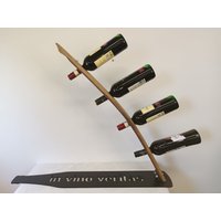 Weinflaschenhalter Holzkasperinvinoveritas Weinhalter Flaschenhalter Holz Metall Flaschenständer Von Holzkasperscheune von HolzKasperScheune