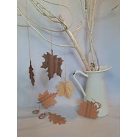 Holzanhänger Für Die Herbstdekoration, Igel, Blätter von HolzKroenchen