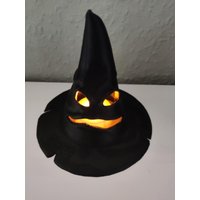 Halloween Hexenhut Grusel Deko Hexe Zauberer Led Teelicht Geschenk Tischdeko Sprechender Hut von HolzKunstNRW