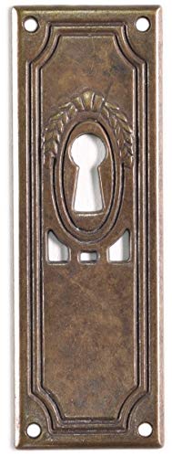Antikmöbel Griff Schlüsselschild aus Metall und antik patiniert (8049/00.01) von Holzando.de