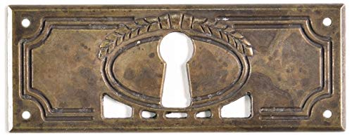 Antikmöbel Griff Schlüsselschild aus ZAMAC Metall und antik patiniert (8050/A3.01) von Holzando