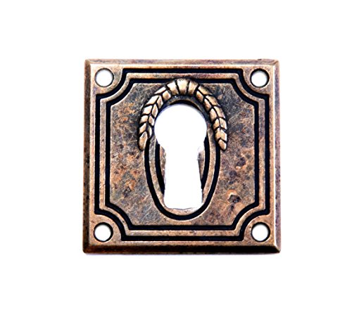 Antikmöbel Griff Schlüsselschild aus Metall und antik patiniert (8067/00.01) von Holzando.de
