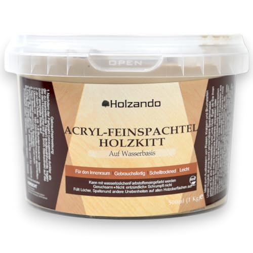 Holzando Holzkitt Feinspachtel für das Holz, OSB und Wände 1Kg Birke 15 von Holzando