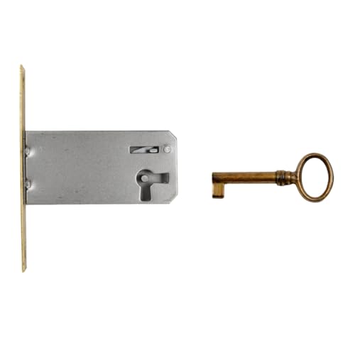Holzando Möbelschloss Einsteckschloss mit Schlüssel 02.4014-3013.01 Rechts - Dornmaß 60mm- Halmlänge 32mm von Holzando