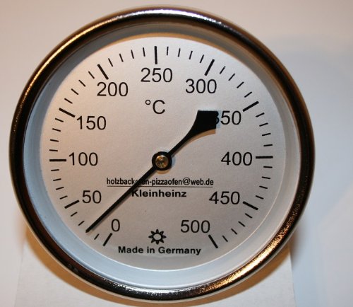 500°C Backofenthermometer Thermometer für Pizzaofen Holzbackofen 100 mm Schaftlänge incl. Führungshülse 6 mm ø Schaft MM von Holzbackofen-Welt
