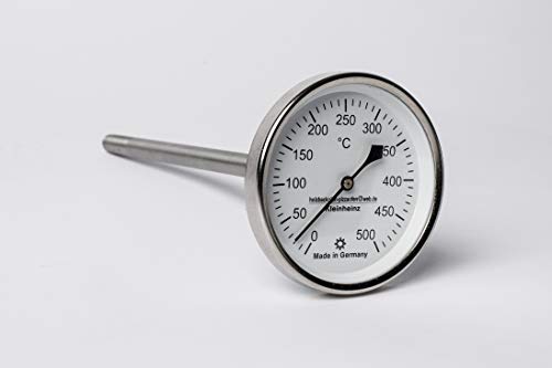 500°C Backofenthermometer Thermometer für Pizzaofen Holzbackofen 200 mm Schaftlänge incl. Führungshülse 6 mm ø Schaft MM von Holzbackofen-Welt