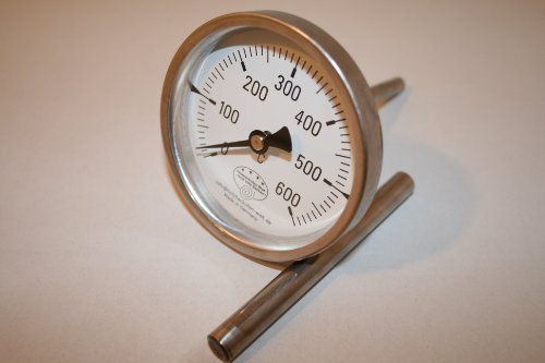 600°C Backofenthermometer Thermometer für Pizzaofen Holzbackofen 100 mm Schaftlänge incl. Führungshülse Edelstahl von Holzbackofen-Welt