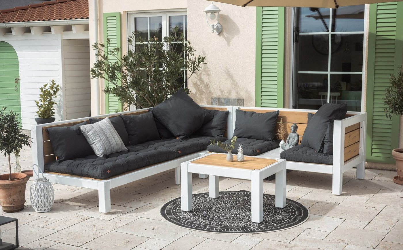 Holzbegehrt Gartenlounge-Set Freundeskreis, Modernes Design aus Massivholz, Hochwertig und Liebevoll von Holzbegehrt