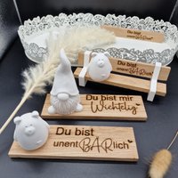Du Bist Unentbärlich , Mir Wichtelig | Geschenkset Geburtstag Freundin Kleines Dankeschön Bärchen Weihnachten Wichtel Bär von Holzbluete