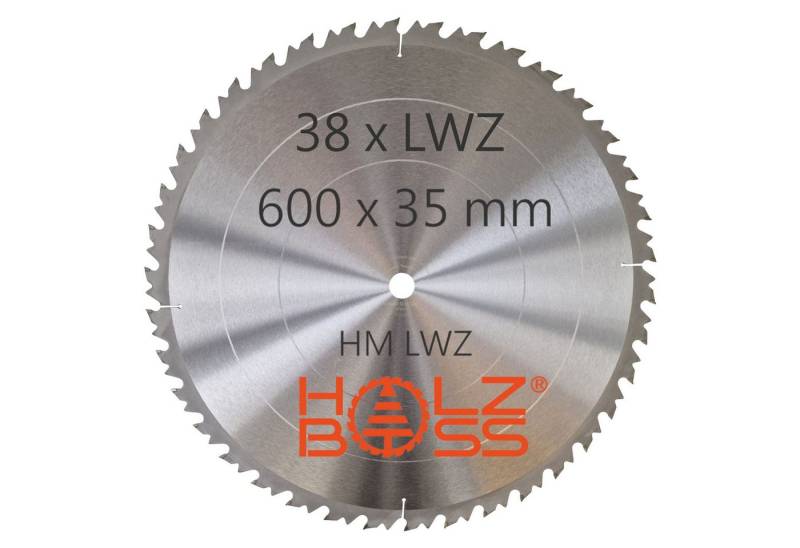 Holzboss® Sägeblatt HM-Kreissägeblatt 38xZahn LWZ 600x35 mm mit Spanabweiser Rückschlagarm von Holzboss®