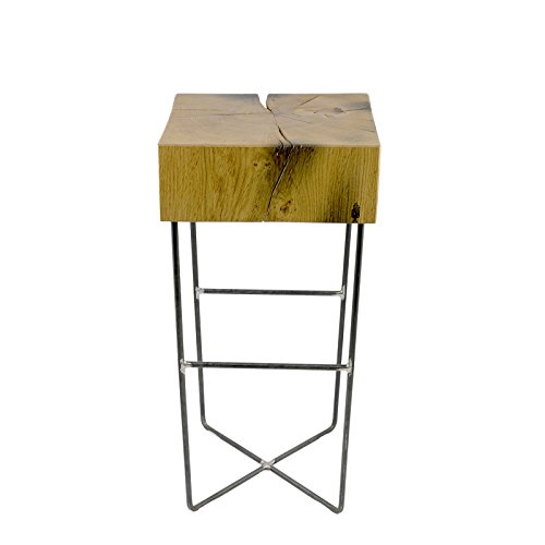 Holzhocker tabureto granda, Massivholz Design Hocker, Holz, Natur, 37 x 37 x 77 cm von Holzbutiq