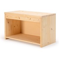 Sitzbank Aus Massivem 28mm Starken Fichtenholz Mit Stauraum, Garderobenbank Natur Oder Geflammt von HolzdekoMA