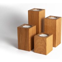Handgefertigter Teelichthalter Aus Eiche - Rustikaler Holzkerzenhalter Für Natürliche Wohndekoration von HolzdekoWoods