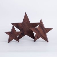 Holzstern Nussbaum - Dekoration Aus Holz I Zum Hinstellen Gemütliche Advent & Weihnachtsdeko Holzdeko von HolzdekoWoods