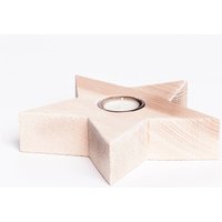 Holzstern Teelichthalter Eschenholz 20cm | Holzdeko Stern Aus Holz Weihnachtsdeko Dekoration Advent Kerzenhalter von HolzdekoWoods