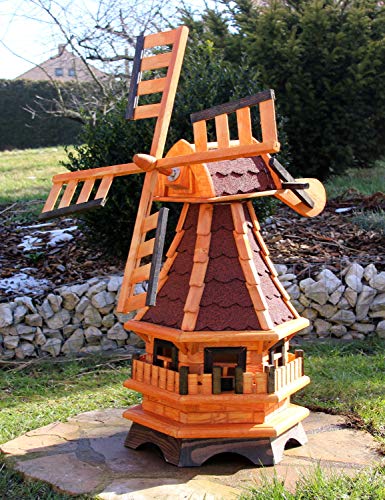 Dekorative Windmühle mit Solar rot Typ 17 von Holzdekoladen