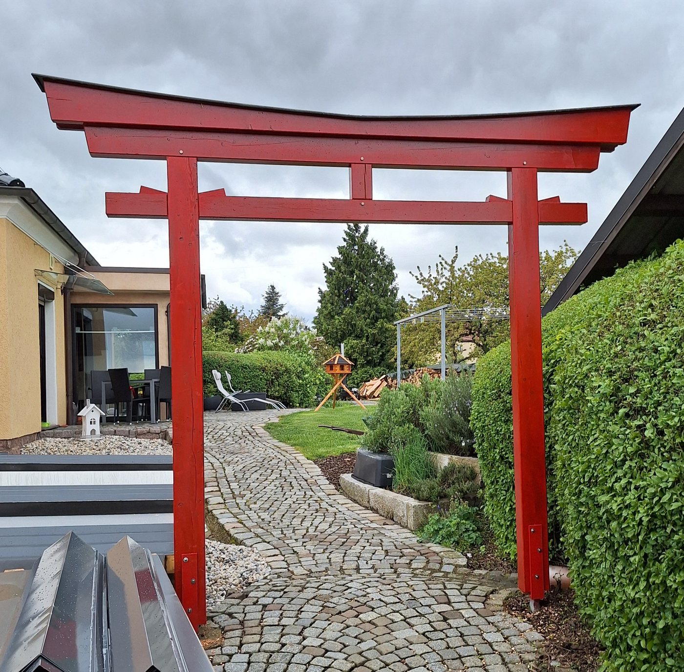 Holzdekoladen Gartentor Torii-Das heilige Japanische Tor Japanischer Garten Holzkunst von Holzdekoladen