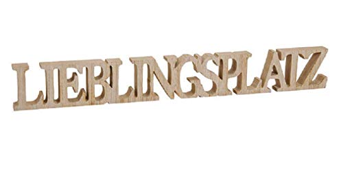 Schriftzug 60 x 8 cm Lieblingsplatz Holz Natur Buchstaben Deko von Holzdekoration