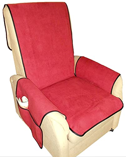 Holzdrehteile Sesselschoner Sesselauflage Sesselbezug Schoner Überwurf Auflage Lederoptik rot von Holzdrehteile