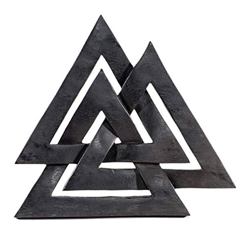 Wandbild Wandschmuck Wand Deko Valknut Wotansknoten schwarz - aus Holz von Holzenplotz