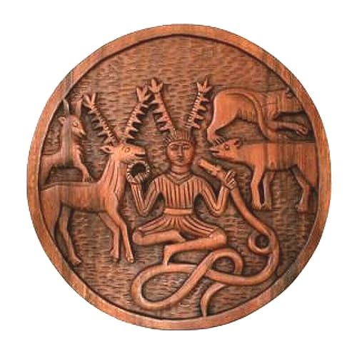 Wandschmuck Wandrelief Cernunnos aus Soar Holz von Holzenplotz