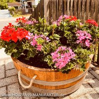 Kleines Kräuterbeet - Blumenkübel Geschliffen, Geflammt & Geölt von HolzfassManufaktur