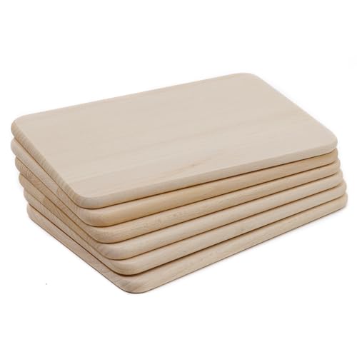 HolzFee Frühstücksbrettchen Set Holz 6 Stück Schneidbrettchen Holzbrettchen aus Buche von Holzfee
