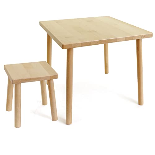 HolzFee Kinder-Tisch mit Stuhl/Hocker Holz Buchenholz massiv lackiert HolzFee Kinder-Tisch mit Stuhl/Hocker Holz Buchenholz massiv lackiert von Holzfee