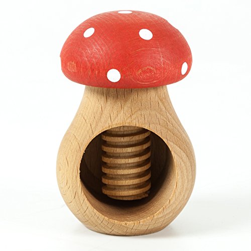 Holzfee Nussknacker Pilz Kappe Rot Fliegenpilz Design Nussschraube von Holzfee