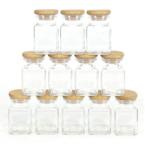 Holzfee Gewürzgläser Set 12 Stück Gewürzglas 150 ml mit Deckel von Holzfee