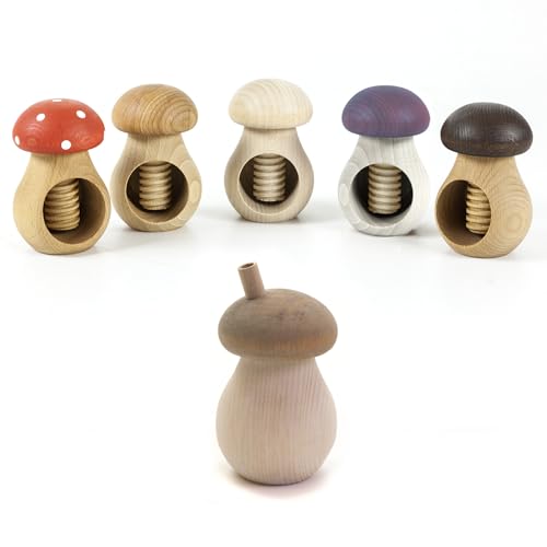 Holzfee Nussknacker Pilz Set 5 Nussknackerpilz + 1 Räucherpilz Buchenholz von Holzfee
