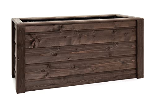 Holzfee Pflanzkasten hoch Holz Serie Flair 100 x 40 x 48 cm mit Farbauswahl (Palisander) von Holzfee