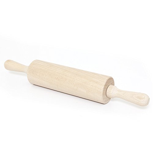 HolzFee Teigrolle 38 cm Walze 20 x 6,5 cm Holz Backrolle Nudelholz von Holzfee