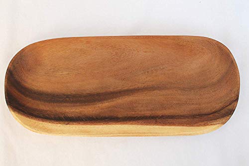 Schale oval Platte Holz 35 x 15 x 3 cm Fair Trade Akazienholz von Holzgeschirr