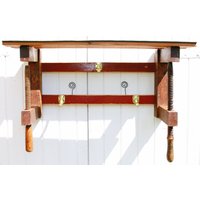 Zwei Alte Holzschraubzwingen Als Garderobe von Holzgiesserei