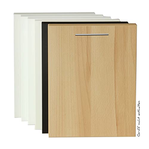 Holzgrusskarten.at Geschirrspülerfront voll-, teilintegrierte Spülmaschinen, Geschirrspülertür in Buche - 444 x 715 mm, 19mm Stärke von Holzgrusskarten.at