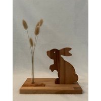 Oster Deko Mit Reagenzglas, Osterhase Einem Reagenzglas in Verschiedenen Holzarten von Holzguhl