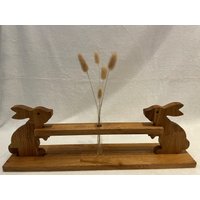 Oster Deko Mit Reagenzglas, Osterhase Steg Und Einem Reagenzglas in Verschiedenen Holzarten von Holzguhl