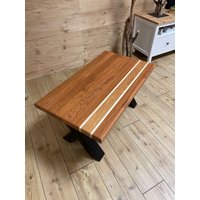 Handgefertigter Beistelltisch Aus Mahagoni Und Limba, Unikat, Edelholz Handgefertigter Beistelltisch Aus Mahagoni Und Limba, Unikat, Edelholz von HolzhandelBoehlen