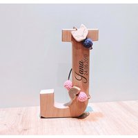 Buchstabe Aus Buche Mit Gravur Als Geschenk | Taufgeschenk Geburt Kindername von HolzimHaus