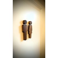 Toilettenschild Aus Massivem Nussbaum | Piktogramm Wc von HolzimHaus