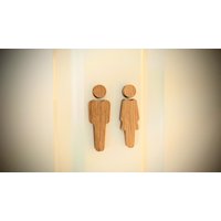 Toilettenschild Aus Massiver Eiche | Piktogramm Wc von HolzimHaus